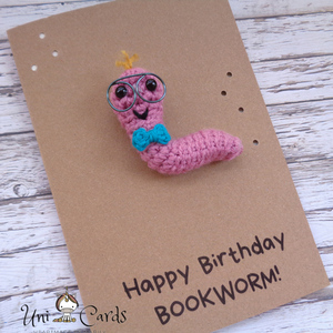 Ευχετήρια κάρτα για βιβλιοφάγους - Bookworm - γενέθλια - 2