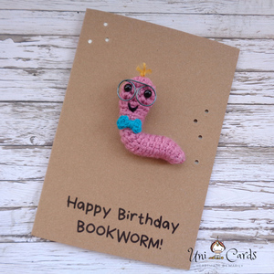 Ευχετήρια κάρτα για βιβλιοφάγους - Bookworm - γενέθλια - 3