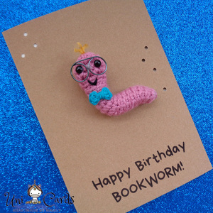 Ευχετήρια κάρτα για βιβλιοφάγους - Bookworm - γενέθλια - 4